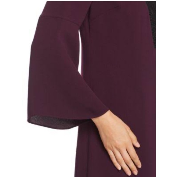 NWT LE GALI Long Bell Sleeve Lace Inset Zipper Back Mini Dress Size Small - Picture 3 of 5